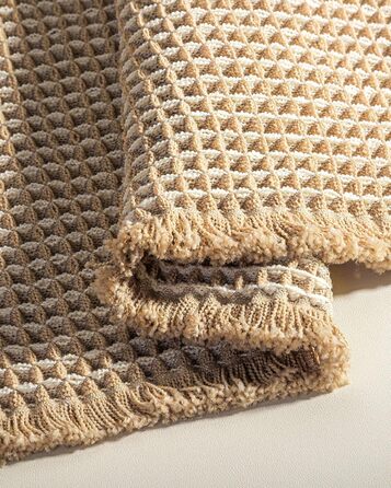 Набір килимків для ванної кімнати, антиковзаючі, бохо-стиль, 2 шт. (51x120 см + 41x61 см), коричнево-білі