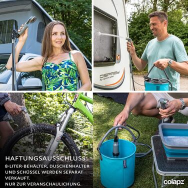 Портативна душова кабіна Colapz з акумулятором та помпою – для кемпінгу, автодому, вана, автомобіля та домашніх тварин