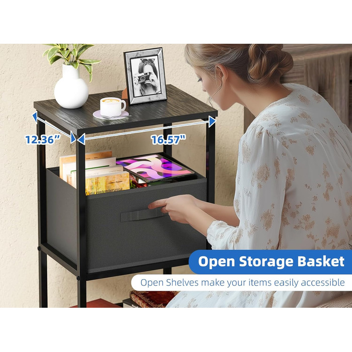 Підставка для принтера MWQ з ящиком для документів, 3-ярусна, чорна. Підійде для дому та офісу