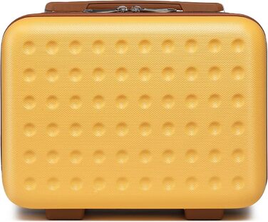 Валіза-тележка KONO з жорсткою оболонкою, 76x50x31 см, білий колір (з жовтим та косметичним набором)