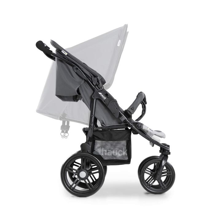 Візок для близнюків Hauck Roadster Duo SLX Grey/Silver: прогулянка від народження до 15 кг, функція лежання, великий кошик, компактний у складеному стані