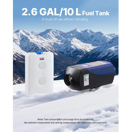 Дизельний опалювач повітря VEVOR 12/24V 2kW з LCD-дисплеєм та пультом керування для авто, фургонів, автобусів