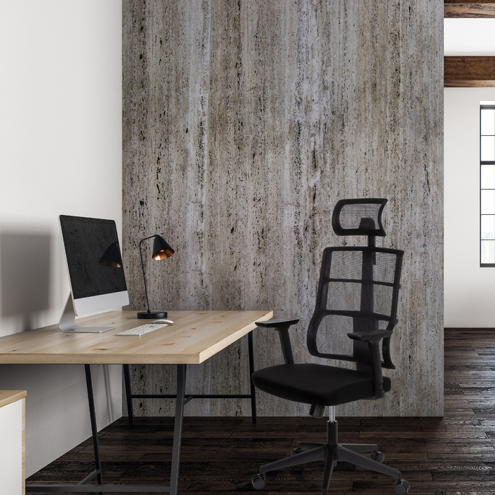 Офісне крісло / Крісло на коліщатках SPINIO PRO з сітчастою/тканинною оббивкою, чорного кольору, hjh OFFICE