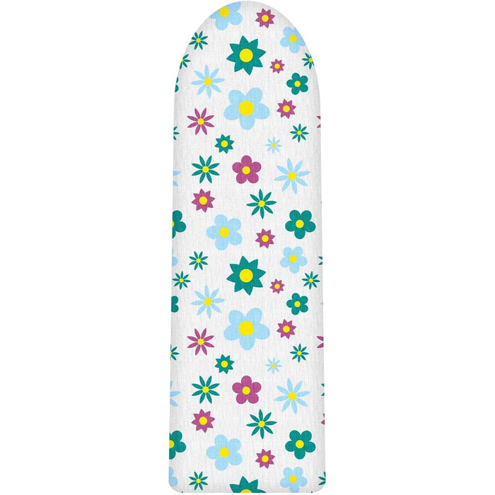 Чохол для прасувальної дошки Vinsani Modern з принтом, швидке та легке прасування, універсальний Multi-Fit, шар піни 3 мм, 100 бавовна, бульбашки (квітка, 135 x 46 см)