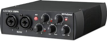 PreSonus AudioBox 96: USB аудіоінтерфейс для запису, стрімінгу та подкастингу (з Studio One Artist, Ableton Live Lite) - Чорний
