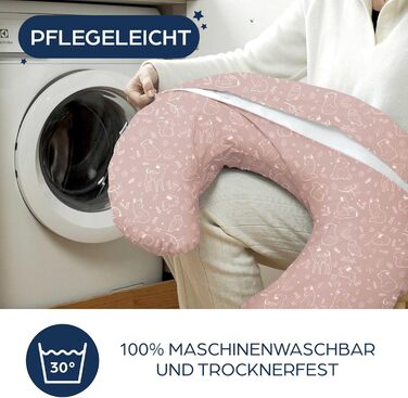 Подушка для вагітних Niimo XXL - подушка для годування & підтримки тіла, 200x70 см, бавовна, Dusty Pink Forest