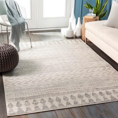 Вітальня, їдальня, передпокій - Сучасний килим в стилі бохо з геометричним візерунком - М'який скандинавський килим для вітальні сірий, бежевий - Великий килим Carpet Runner (120х170см)