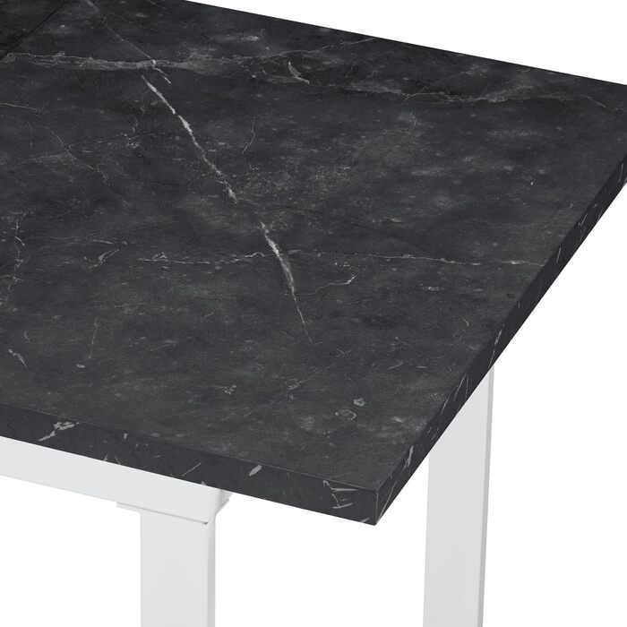 Розсувний обідній стіл B&D Home Anna | 120-160 x 80 см | на 4-6 осіб | стіл для кухні/їдальні | Texas-Eiche | чорне металеве підстав'я | скандинавський/індустріальний дизайн