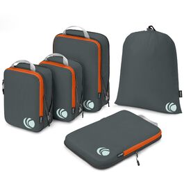 Набір компресійних органайзерів для одягу Cipway для подорожей, вакуумні пакувальні куби для валізи та рюкзака, сірий, 5 шт.