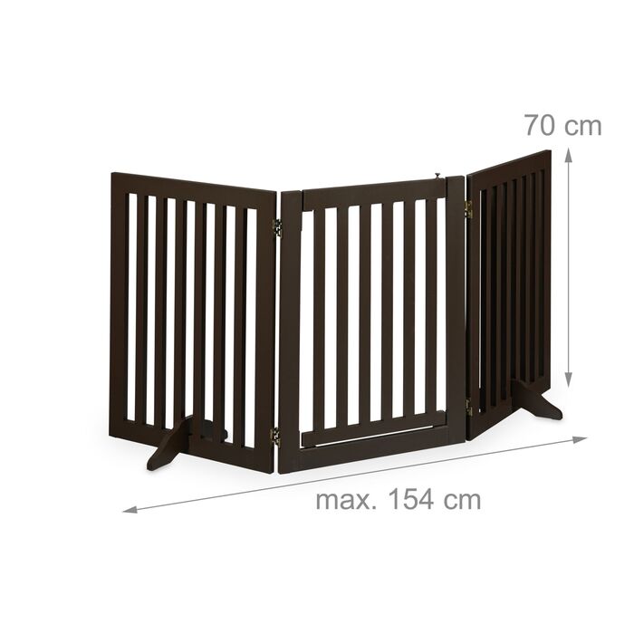 Захисний бар'єр Relaxdays коричневого кольору з дверцятами, висотою 70 см