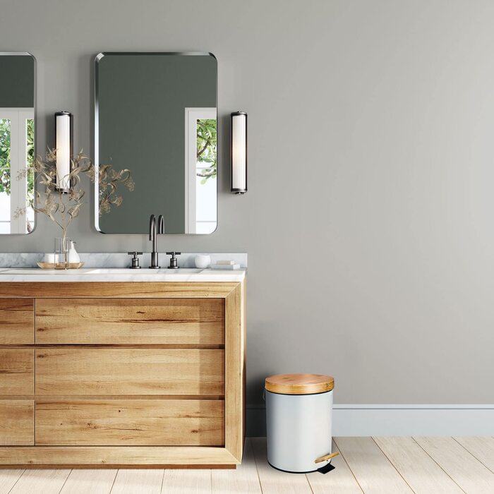 Косметичне відро dimono для ванної кімнати-відро для сміття для сміття 3 і педальне відро з бамбуковою кришкою і протиковзкими ніжками для ванної та кухні (3 літри, висока)
