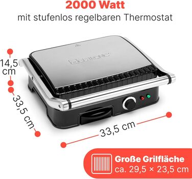 Контактний гриль Clatronic® KG 3487: 2000W, антипригарне покриття, для паніні та тостів