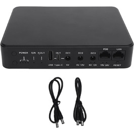 ДБЖ Mini UPS з акумулятором 10400mAh, 6 виходів для роутера, камери POE 15V/24V/USB 5V/9V/12V, компактний, для резервного живлення