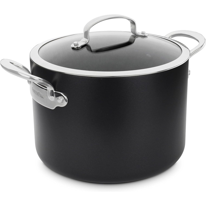 GreenPan Barcelona: Супниця з нержавіючої сталі з керамічним антипригарним покриттям, 28 см, 9.1 л, з кришкою, індукція, безпечна для здоров'я, PFAS Free