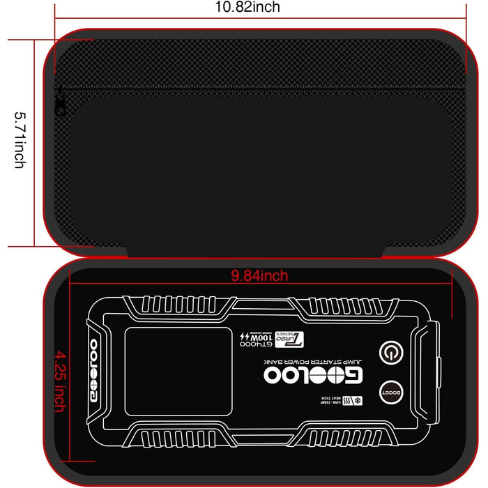 Powerbank GOOLOO GT6000 для запуску двигуна: пусковий пристрій, зарядний пристрій 2-в-1, LED ліхтарик, дисплей 3.2