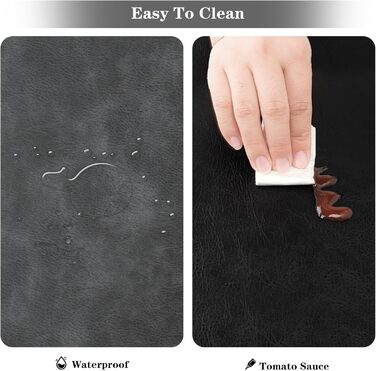 Набори серветок Pixieora: миючі, з підставки, з штучної шкіри, двосторонні, протиковзні, сірі та чорні (4 шт.)