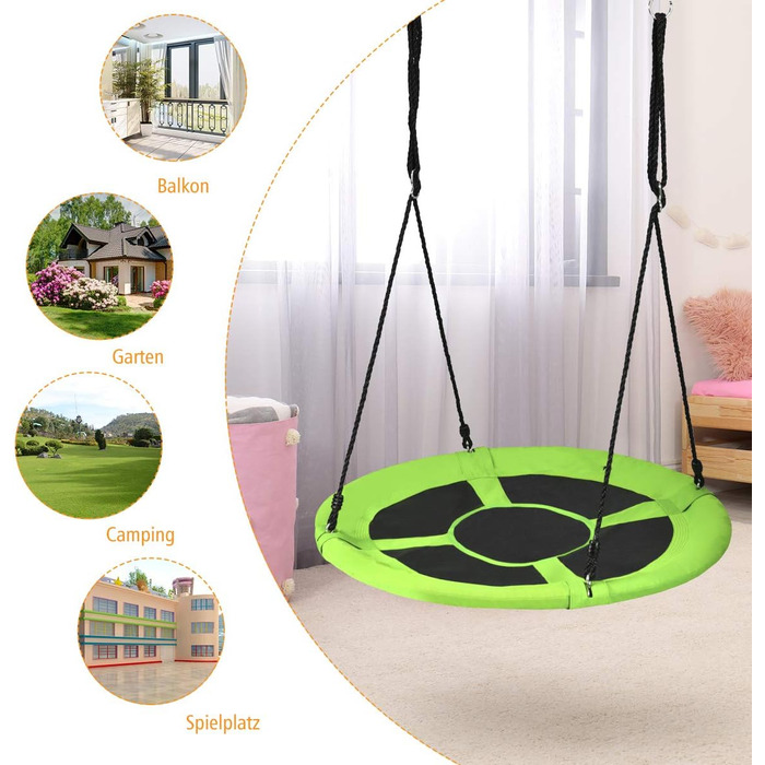 Шоукель DREAMADE для саду: регульована висота, φ100 см, до 150 кг, для дітей та дорослих (зелений)