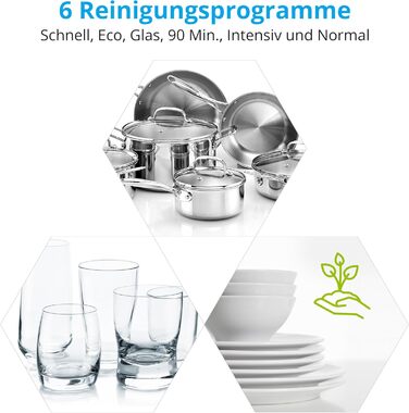 Посудомийна машина MEDION DWT60: 6 комплектів, 7 програм, ECO, AquaStop, LED дисплей, захист від дітей