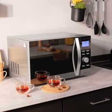 Мікрохвильова піч Cecotec ProClean 3060, 30 л, 700 Вт, 6 режимів, Ready2Clean покриття, 3D Wave, срібляста з грилем