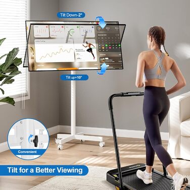 Мобільний телевізійний візок HOLMAXD: регульований стійкий стенд для телевізорів 58-165 см (23-65 дюймів), до 50 кг, з нахиленою підставкою, білий, для саду