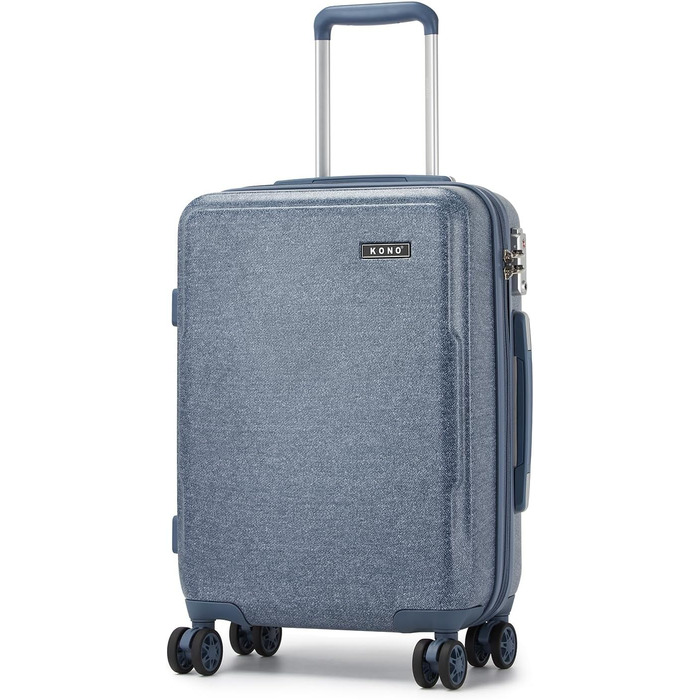 Чемодан KONO середнього розміру з жорсткою обшивкою, ABS+PC, 60L, білий/коричневий, з TSA замком