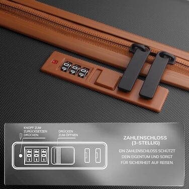 Набір валіз FERGÉ Milano 5-ти частинний: 3 валізи, сумка та органайзер для косметики - чорний (для ручної поклажі)