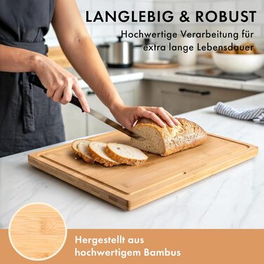 Набір дерев'яних обробних дощок 3 шт. (40x30см / 33x24см / 26x18см) з масиву акації, 2 см товщиною, з канавкою для соку - кухонні обробні дошки, дизайн, набір обробних дощок з дерева, бамбук