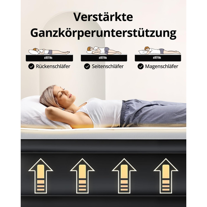 Надувне ліжко Airefina на 1 особу з вбудованим насосом, 99x190x46 см, до 295 кг, з сумкою для перенесення