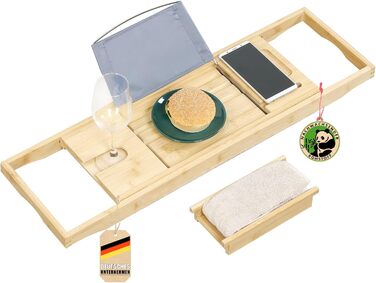 Підставка для ванни з бамбука Floordirekt, регульована, з полицею для книг, висувна, Oklahoma