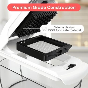 Набір для нарізки овочів та фруктів 4-в-1 (білий) - спіралізатор, нарізувач, шинкувальник, нарізувач кубиками