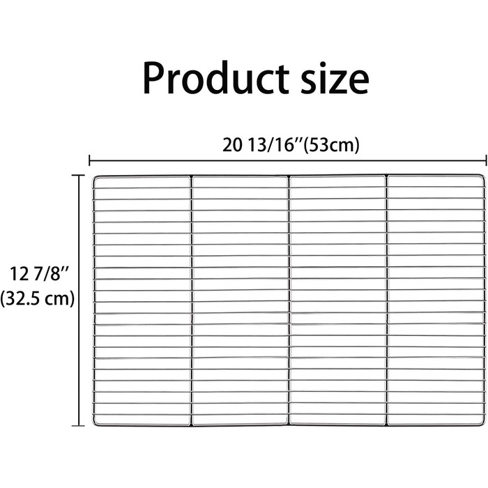 Дротяна сітка для гриля LANEJOY, змінна сітка для барбекю з нержавіючої сталі, багатофункціональна решітка для приготування барбекю, 2 упаковки (32,5 * 53 см)