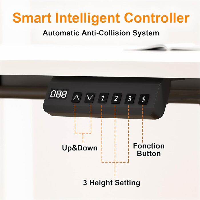 Електричний кутовий стіл BEXEVUE 160x140 см з регулюванням висоти, 3 пам'яті, антиколізійна система, для дому та офісу
