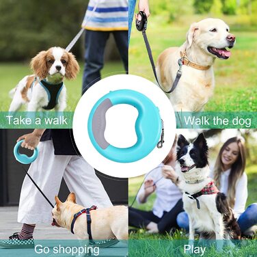 Висувний повідець для собак, Нековзна ручка на 360 градусів висувний повідець для маленьких і середніх собак для прогулянок (зелений)