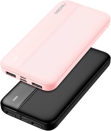 Набір з 2 шт. , компактний з входами Type-C/Micro та 2 виходами USB/USB-C, BLACK-ROSE, 10000mAh