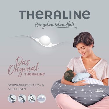 Подушка для вагітних і годуючих Theraline 190см з покриттям Leaf Dance Taupe