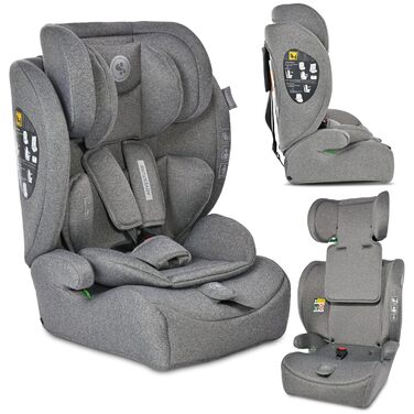 Автокрісло Lorelli Adventure i-Size 9-36кг, сіре - з регульованою підголівником та 5-точковим ременем безпеки