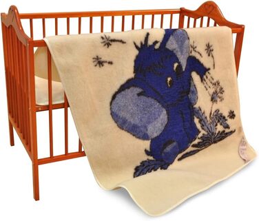 Вовняна ковдра Merino Elephant Blue Nursery Snuggle Blanket Blanket Покривало