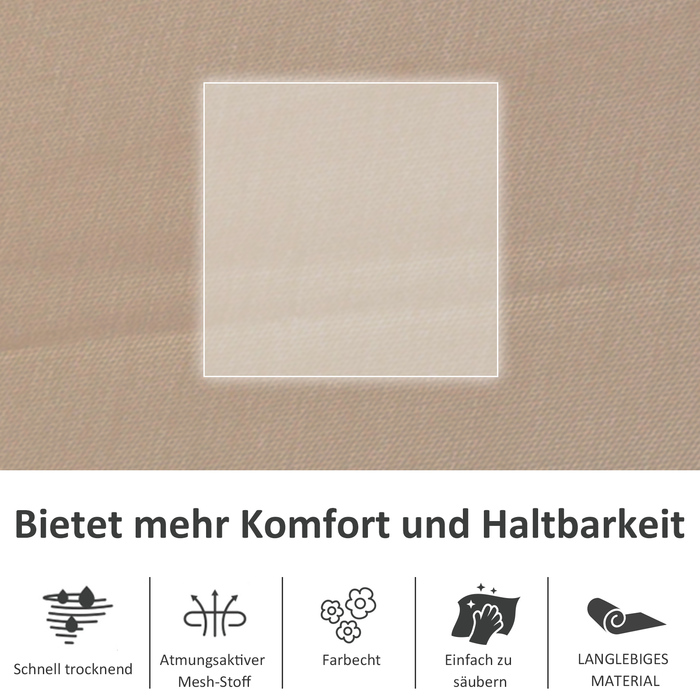 Крісло-гойдалка, розкішне крісло, садовий стілець, шезлонг для відпочинку з металевим сітчастим сидінням, бежевий, 150 x 62 x 88 см