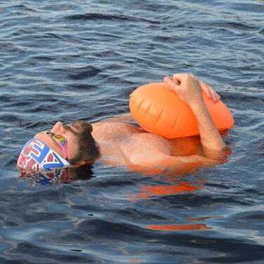 Буксирний буй Borntoswim для дорослих унісекс для плавців світлий захисний буй без сушильного мішка 28 х 49 см помаранчевий