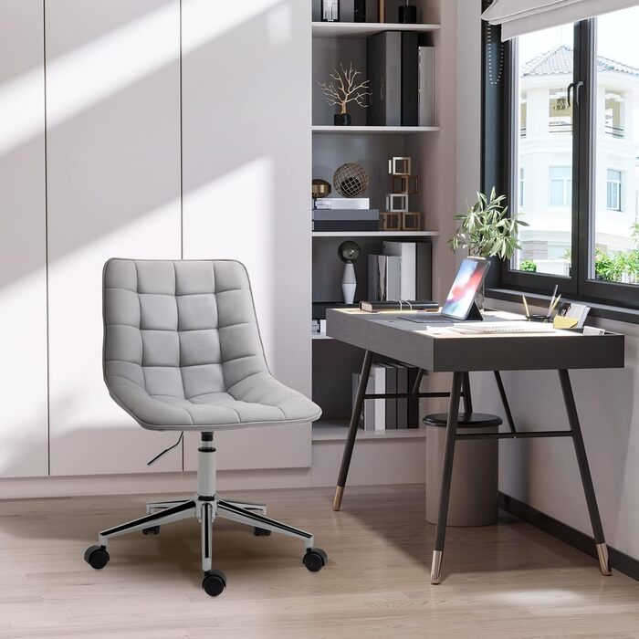 Крісло офісне Vinsetto, поворотне, регульоване по висоті, сірого кольору, 60x60x90 см