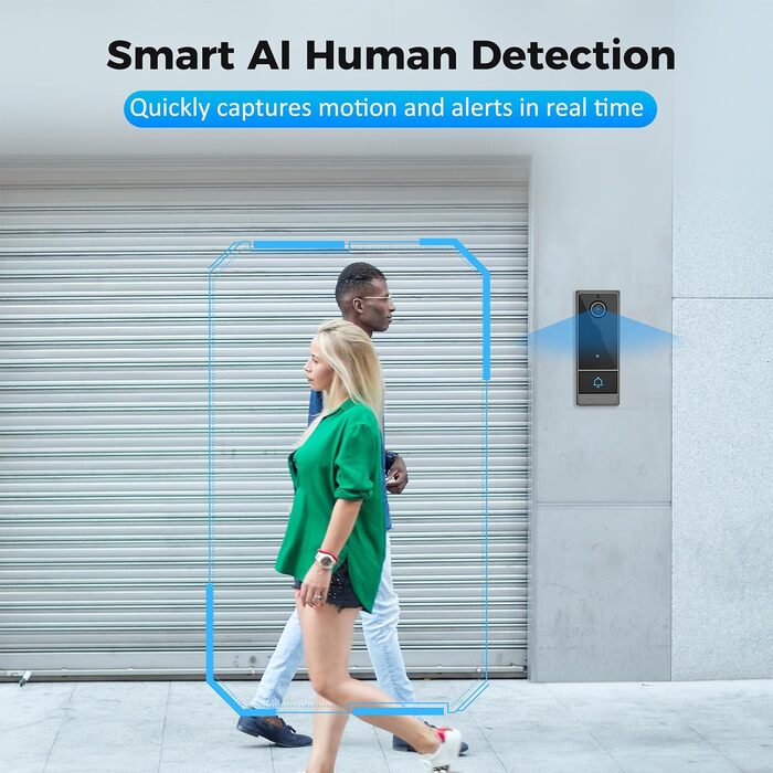 Розумна відеодзвінок Swokely Smart WiFi з PIR-датчиком, нічне бачення, IP65, для дому