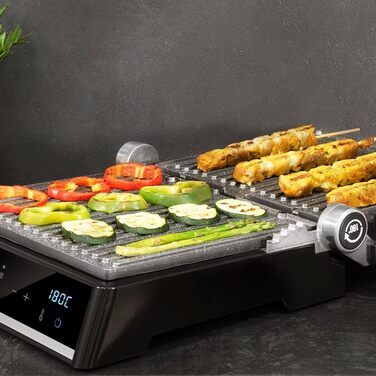 Електричний гриль Cecotec Rock'nGrill Dual 2000W з регулюванням температури та знімними антипригарними пластинами, що відкриваються на 180°
