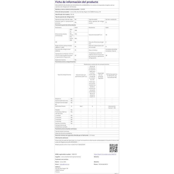 Міні-холодильник FOHERE 46L з відділенням для льоду | Компактний холодильник | Регулювання температури, енергозбереження, тиха робота | Холодильник для напоїв ідеально підходить для офісу, кемпінгу та геймінгу | Змінний бік відкривання дверцят | Чорний