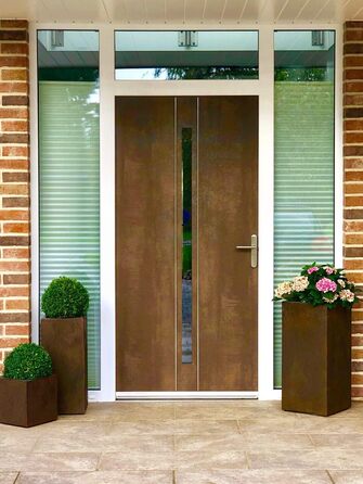 Планцверк® Вазон для рослин з фібергласу конічної форми Rost 70x33x33см - морозостійкий, преміум-якість, з ефектом лотоса