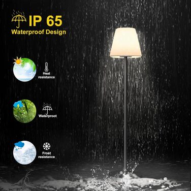 Сонячна LED стійка лампа для вулиці з акумулятором, димуванням, теплим білим та RGB світлом, з датчиком світла, водонепроникна для тераси