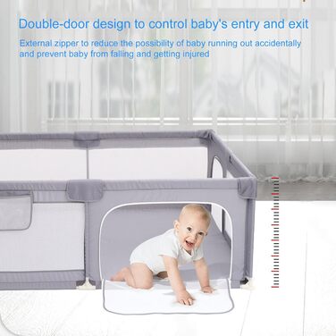 Дитячий ігровий центр Laufstall 150x180 см: складаний, портативний, з безпечним сітком та кріпленнями