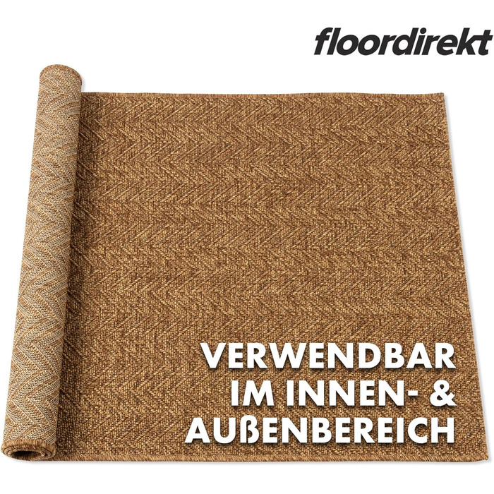 Килим Floordirekt Outdoor стійкий до атмосферних впливів та ультрафіолету, міцний, миється (80x150 см, Cheron Brown)