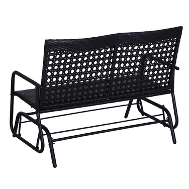 Outsunny Swing Bench Garden Swing 2-місна з поліротангом, стильна садова лавка для відпочинку на свіжому повітрі