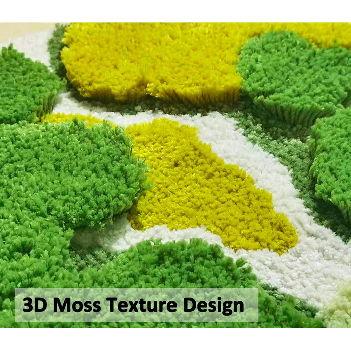 Килимок для ванної кімнати з м'яким зеленим мохом, 152 x 61 см, Boho стиль, антиковзаюча, швидковисихаюча, для ванної, кухні, спальні, умивальника