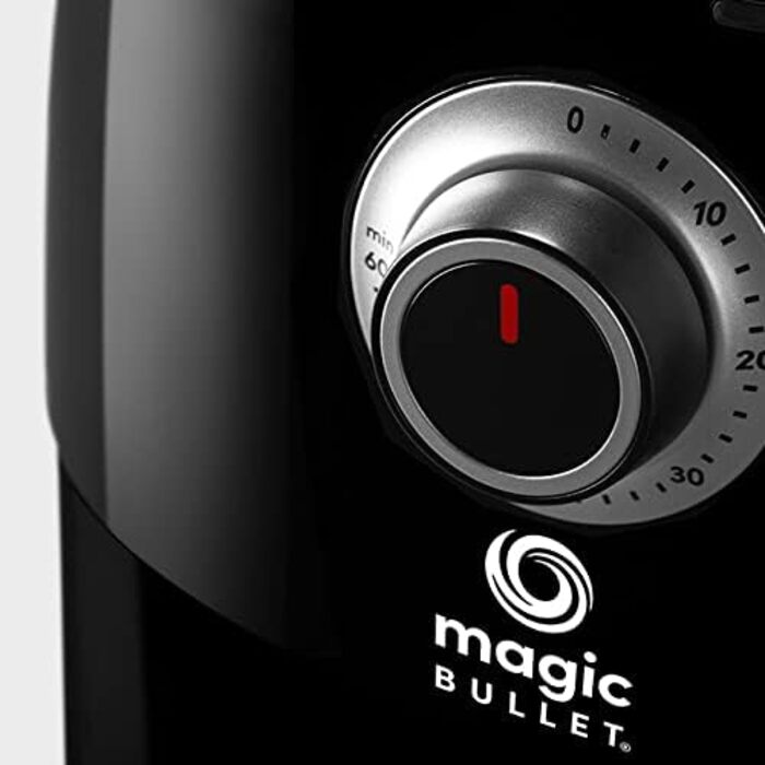 Аерофритюрниця Magic bullet об'ємом 2,5 л, температурою 80-200, фритюрниця без надлишку олії 1300 Вт, компактна фритюрниця, чорна MBA021B компактна